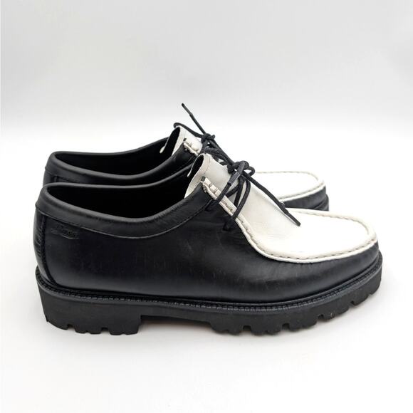 G.H.BASS Wallace Two-Eyed Moc Toe Loafer Shoes White/Black Size US9.5M EU40 - Picture 4 of 13
